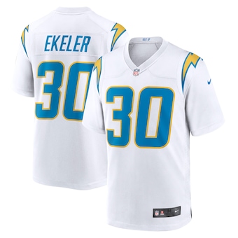 mens nike austin ekeler white los angeles chargers game jers